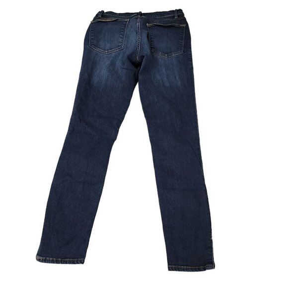 Frame Jeans Womens 27 Le High Skinny Wythe Side Hem Slits Blue Dark Wash Stretch - Picture 9 of 12
